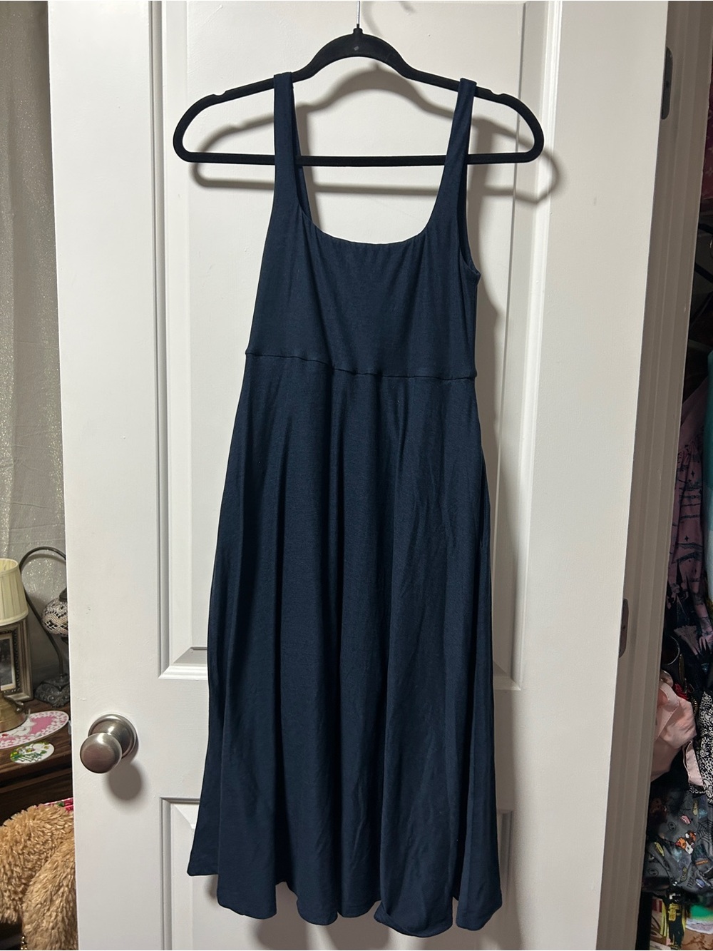 Navy Sleeveless Midi Dress YOGA DRESS
